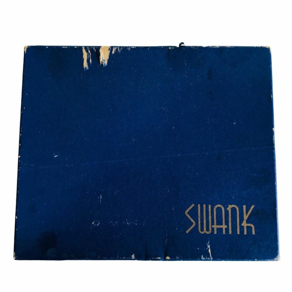 Vintage SWANK Ascot Bar Set Black Leather Silver - Picture 7 of 12